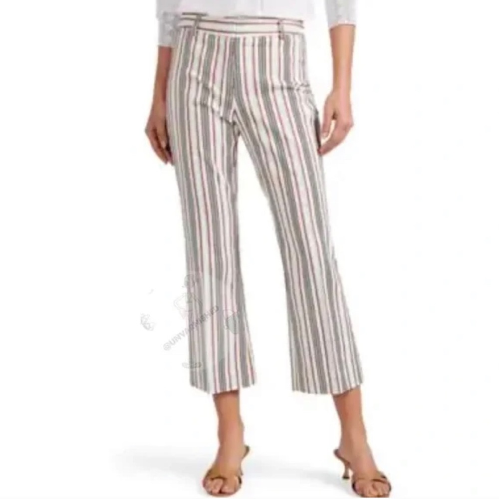 Derek Lam 10 Crosby Striped Twill Cropped Flare Trouser